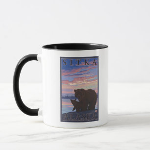 Bear and Unge - Sitka, Alaska Mugg
