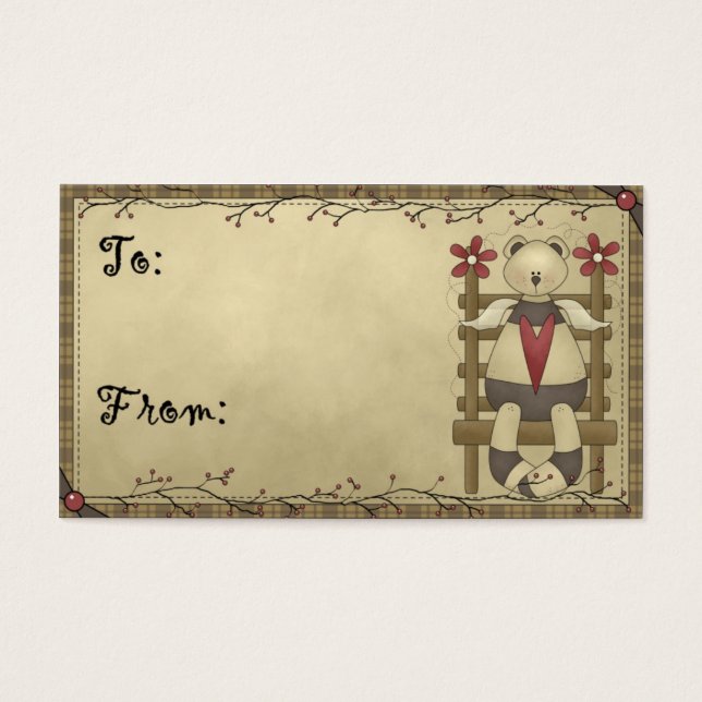 Bear Angel - Märkrna Land/Prim Gift Visitkort (Framsidan)