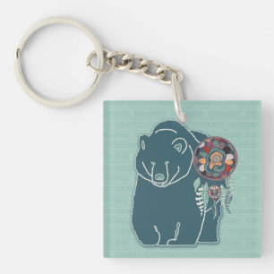 Bear Animal Guide in Teal Grönt Hues