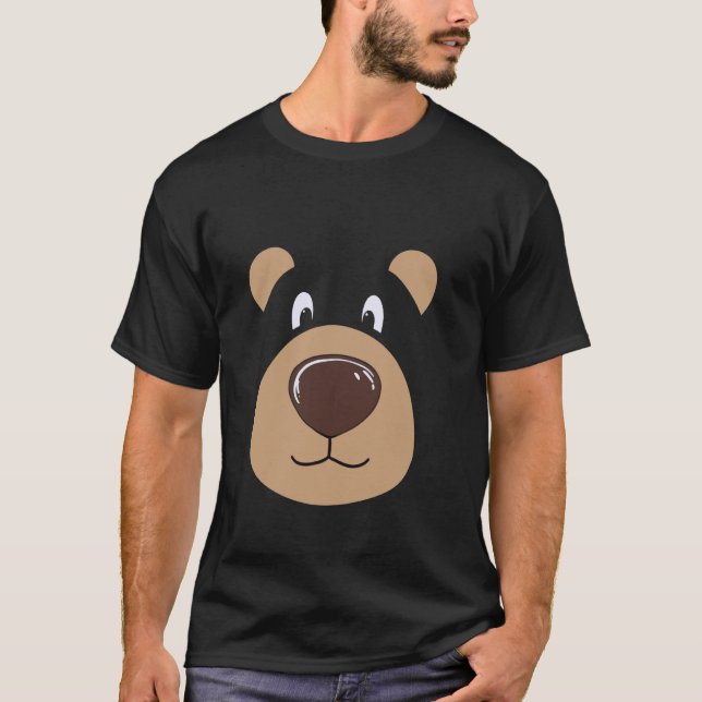 Bear Ansikte Halloween Costume Bear Animal T Shirt (Framsida)