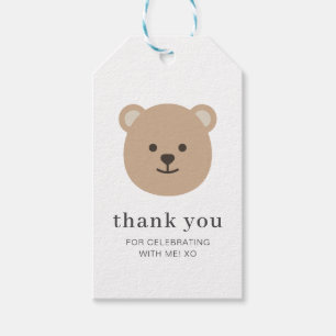 Bear Ansikte Tack Classic Round Sticker Presentetikett