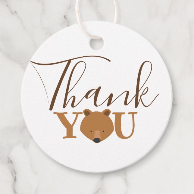 Bear Ansikte Tack Gåvor Etiketter (Framsida)