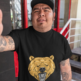 Bear Ansikte Teckning T Shirt