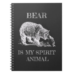 Bear är My Spirit Animal-chalk-design Anteckningsbok