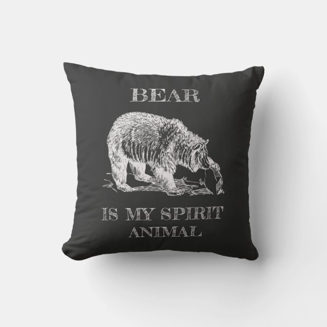 Bear är My Spirit Animal-chalk-design Kudde (Framsida)