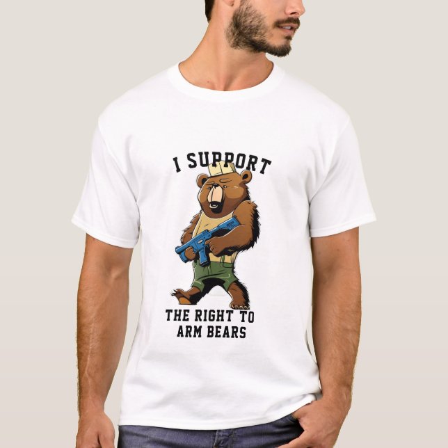 Bear Ärmar Tee, lustigt nog stöder jag höger till  T Shirt (Framsida)