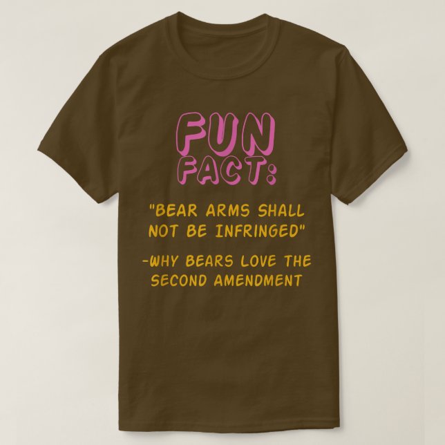 Bear Arms Shall Not Be Infringed Funny Animal Pun  T Shirt (Design framsida)