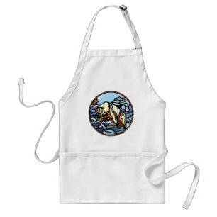 Bear Art BB-Q Apron Native Wildlife Art Apron Förkläde