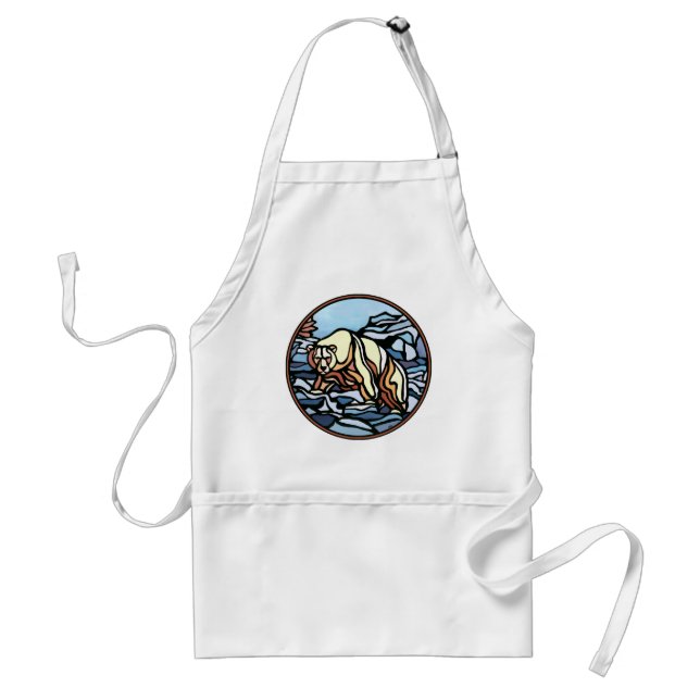 Bear Art BB-Q Apron Native Wildlife Art Apron Förkläde (Framsidan)