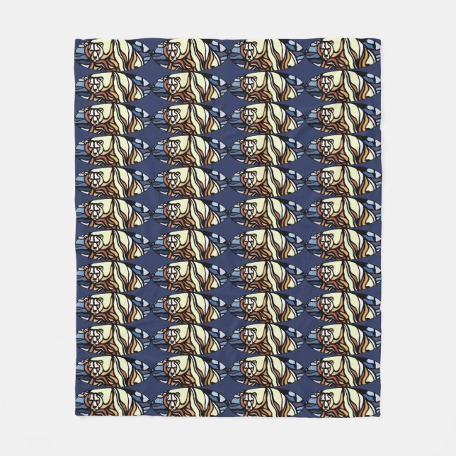 Bear Art Blanket Native Art Bear Blanketter Fleecefilt (Framsidan)