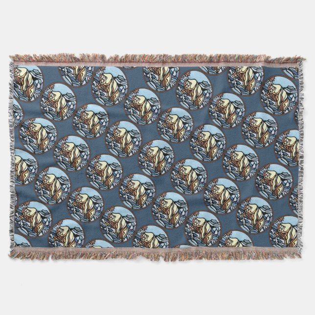 Bear Art Blanket Native Polar Bear Thrid Blanket Filt (Framsidan)