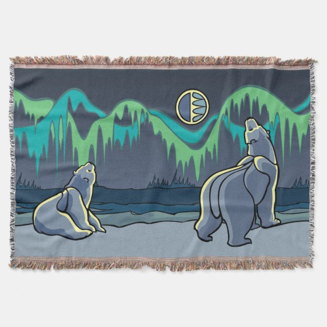 Bear Art Blanket Native Polar Bear Thrid Blanket Mysfilt (Framsidan)