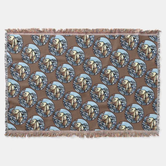 Bear Art Blanket Native Polar Bear Thrid Blanket Mysfilt (Framsidan)