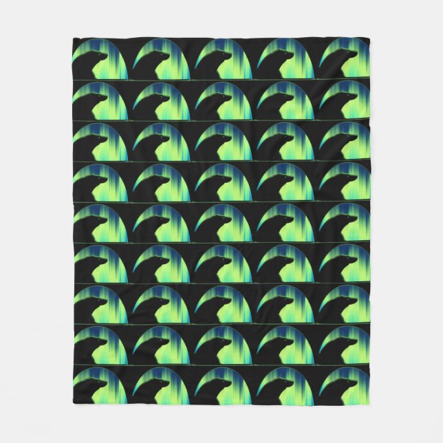 Bear Art Blanket Northern Ljus Bear Blankets Fleecefilt (Framsidan)