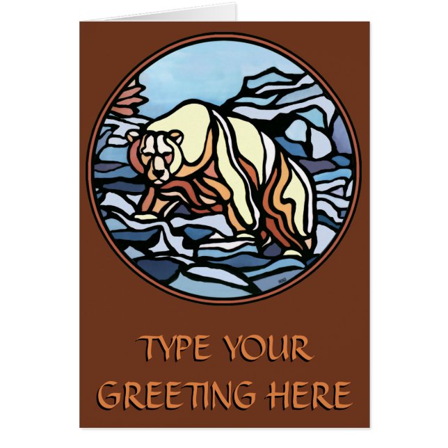 Bear Art Cards Blank Tribal Bear Art Cards Anpassn Hälsningskort (Framsidan)