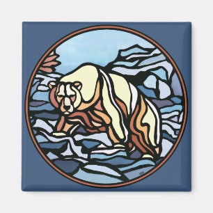 Bear Art Fridge Magnet Wildlife Art Magnet