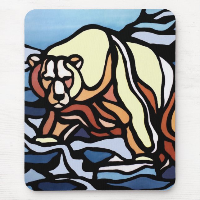 Bear Art Mousepad Snyggt Wildlife Art Mousepad Musmatta (Framsidan)