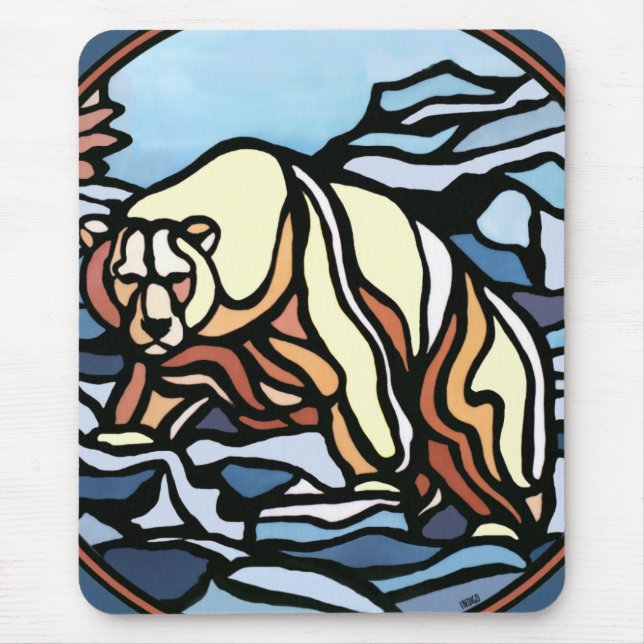 Bear Art Mousepad Snyggt Wildlife Mousepad Gifts Musmatta (Framsidan)