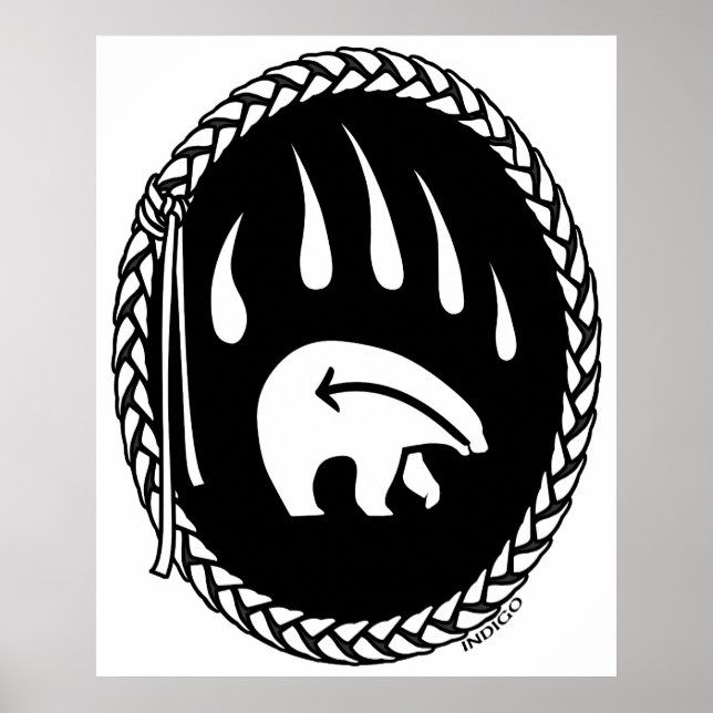 Bear Art Poster Poster Skriv ut stamboksdekaler (Framsidan)