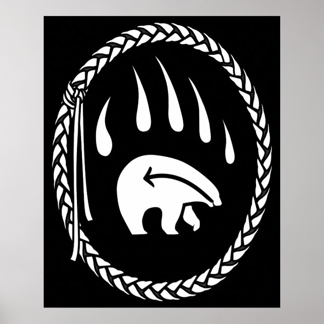 Bear Art Print Tribal Wildlife Poster utskrifter (Framsidan)