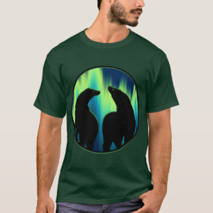Bear Art Shirt Northern Ljus Bear T-shirts Gifts