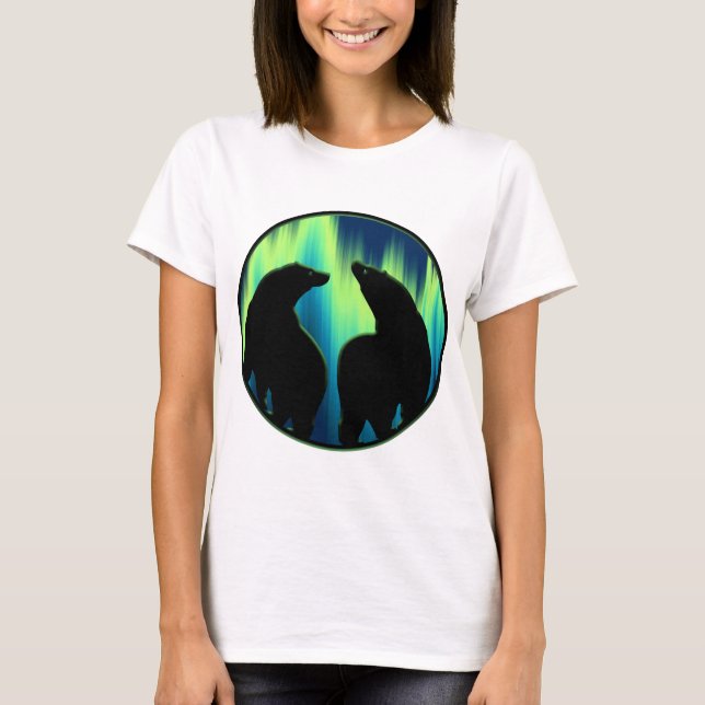 Bear Art Shirt Northern Ljus Bear T-shirts Gifts (Framsida)