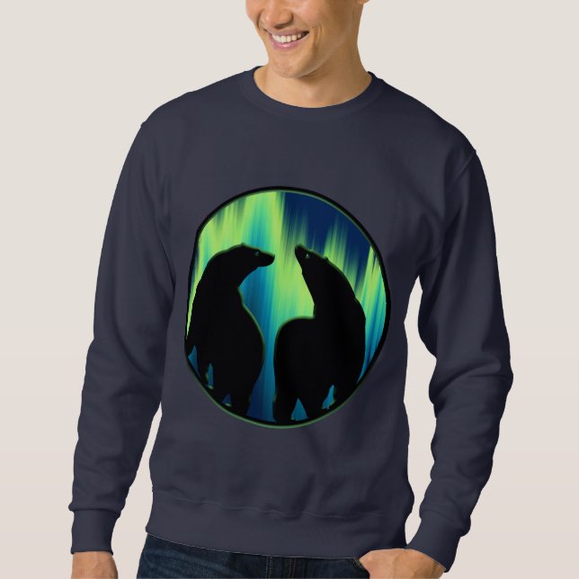 Bear Art Sweatshirt Unisex Aurora Bear Shirts (Framsida)