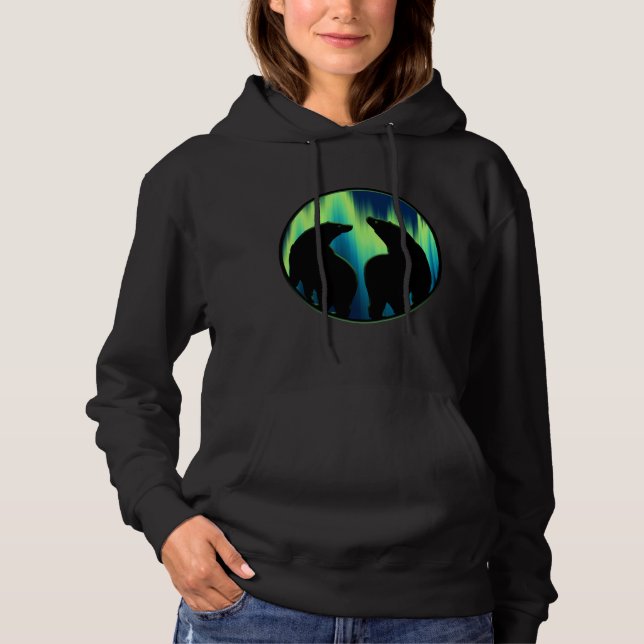 Bear Art Women's Hoodie Aurora Bear Hooded Shirt T Shirt (Framsida)