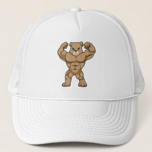 Bear as Bodybuilding der with big Muscles Keps