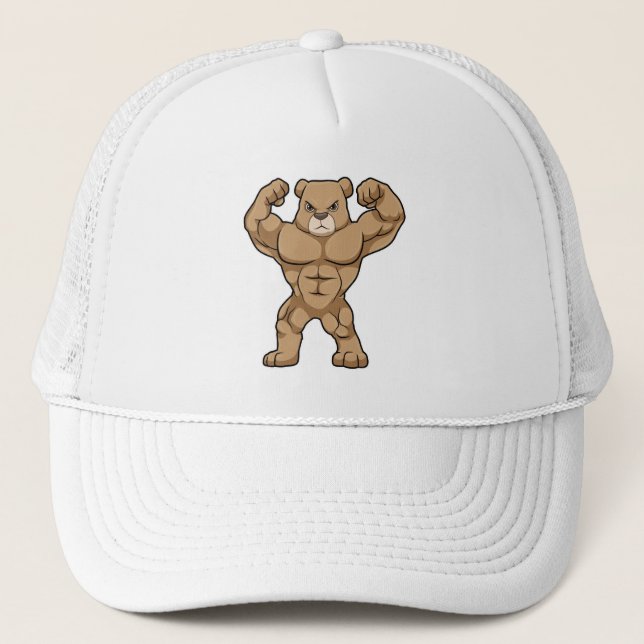Bear as Bodybuilding der with big Muscles Keps (Framsida)