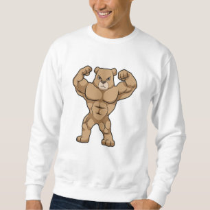 Bear as Bodybuilding der with big Muscles Lång Ärmad Tröja