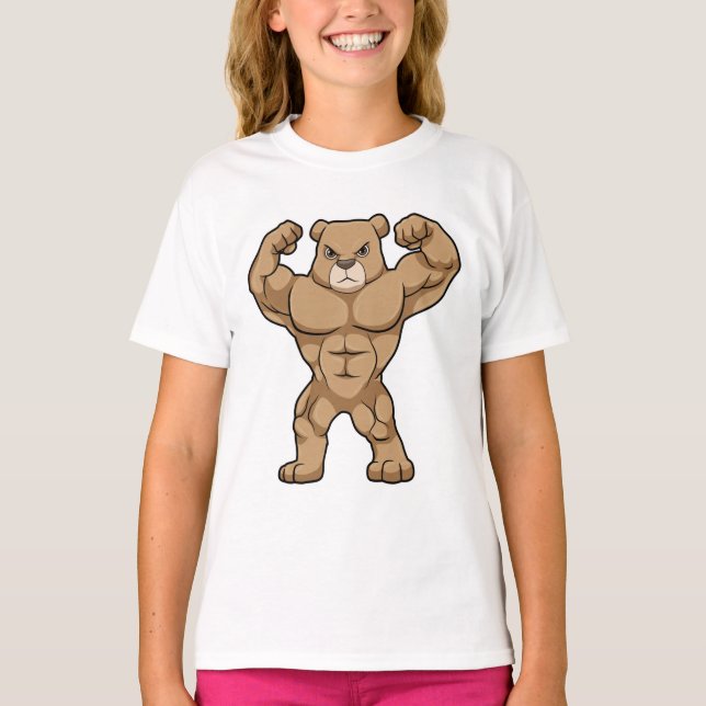 Bear as Bodybuilding der with big Muscles T Shirt (Framsida)