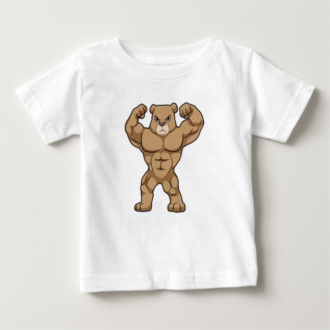 Bear as Bodybuilding der with big Muscles T Shirt (Framsida)