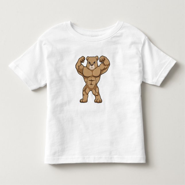 Bear as Bodybuilding der with big Muscles T Shirt (Framsida)