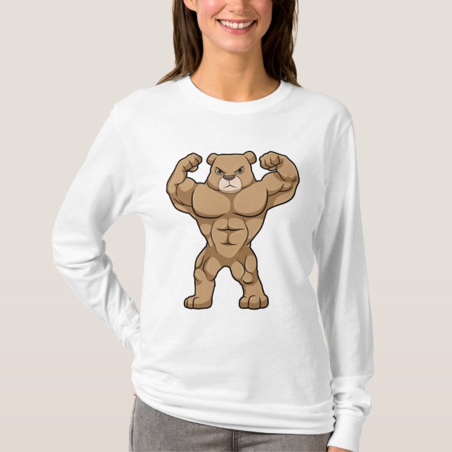 Bear as Bodybuilding der with big Muscles T Shirt (Framsida)