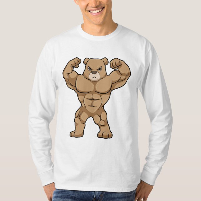 Bear as Bodybuilding der with big Muscles T Shirt (Framsida)