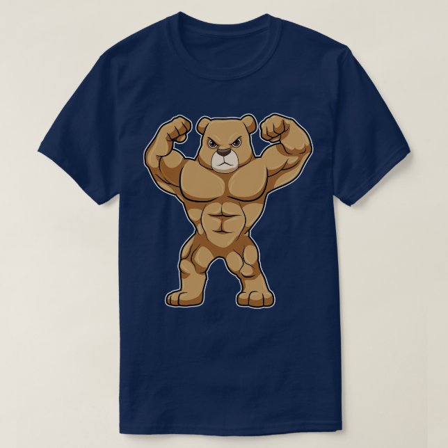 Bear as Bodybuilding der with big Muscles T Shirt (Design framsida)