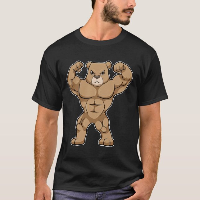 Bear as Bodybuilding der with big Muscles T Shirt (Framsida)