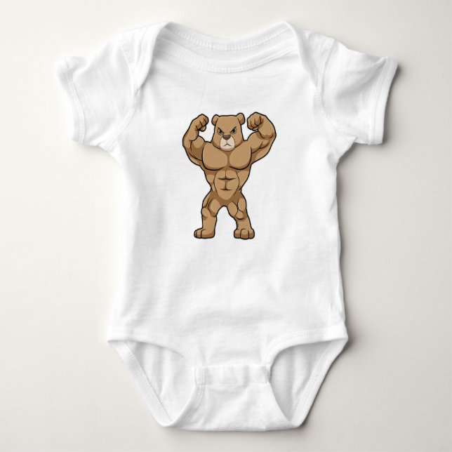 Bear as Bodybuilding der with big Muscles T Shirt (Framsida)