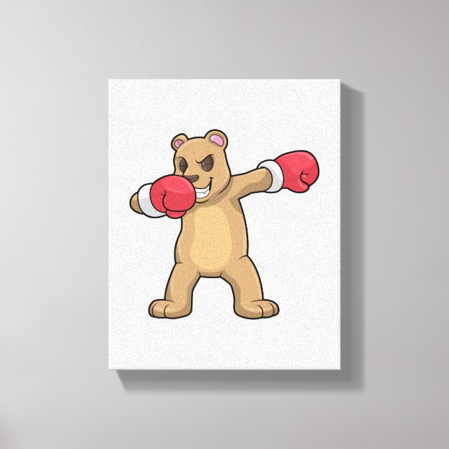 Bear as Boxer at Boxing & Hip hop Dance Dab Canvastryck (Framsida)