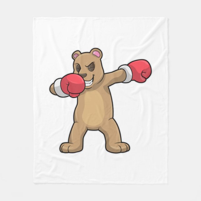 Bear as Boxer at Boxing & Hip hop Dance Dab Fleecefilt (Framsidan)
