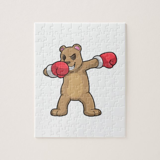 Bear as Boxer at Boxing & Hip hop Dance Dab Pussel (Vertikal)