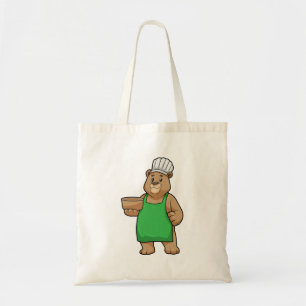 Bear as Cook med Cooking apron & Bowl Tygkasse