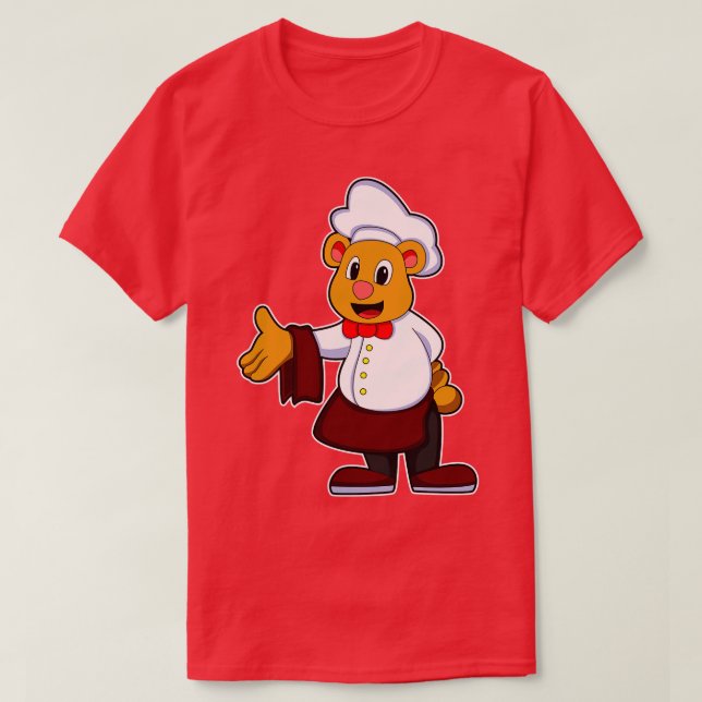 Bear as Cook med en chefshatt T Shirt (Design framsida)