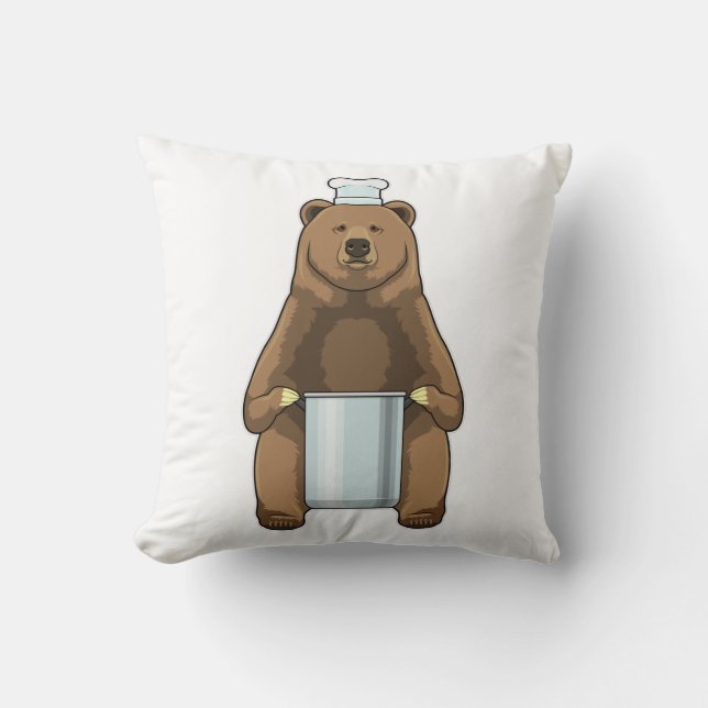 Bear as Cook med kokplats Kudde (Framsida)