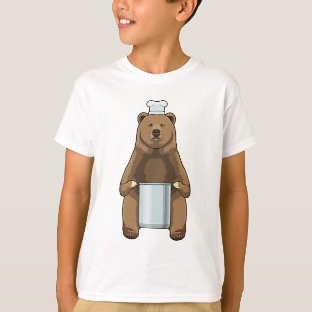 Bear as Cook med kokplats T Shirt (Framsida)