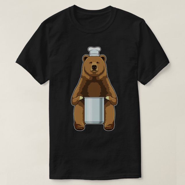 Bear as Cook med kokplats T Shirt (Design framsida)