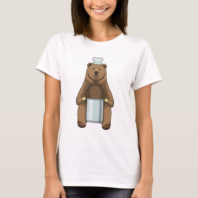 Bear as Cook med kokplats T Shirt (Framsida)