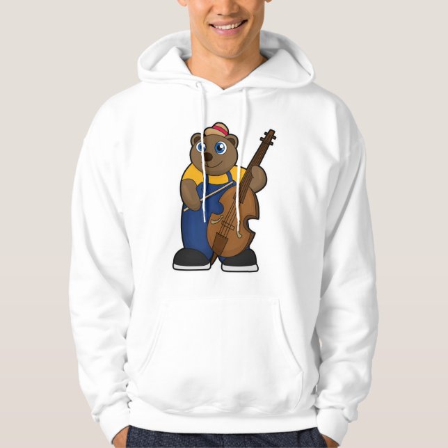 Bear as Musician med Guitar Hoodie (Framsida)