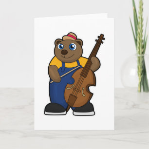 Bear as Musician med Guitar Kort